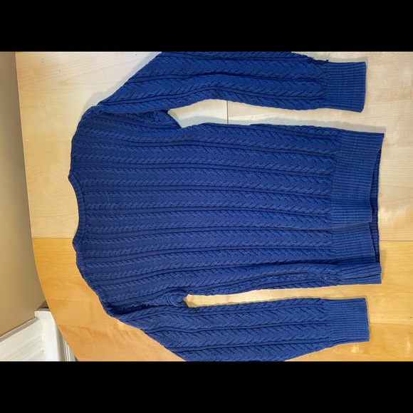 Vtg Tricots St. Raphael! Blue Cable Knit Mens Sz L - Picture 7 of 8